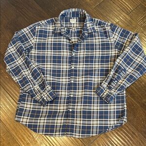 J. Crew Navy and White Plaid Men's Shirt